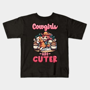 Cowgirls Are Cuter I Equestrian Pony And Horse Fan Kids T-Shirt